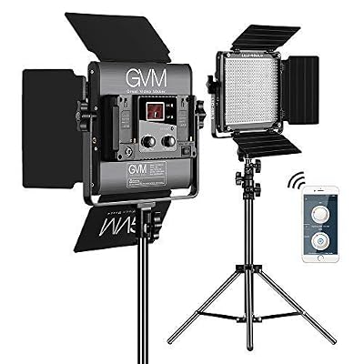 GVM Lumiere LED Video avec Contrôle APP, 2 Packs Torche Vidéo, Variable Bicolore 2300K ~ 6800K avec Luminosité de l'Affichage Numérique de 10~100% pour La Photographie en Studio, Vidéo