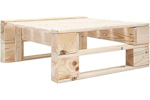 vidaXL Mesa Centro Palets Jardín Otomana Palés Exterior Reposapiés Mueble Pallets Patio Terraza o Interior Madera Pino Impregnada Color Natural