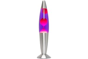 ‎LICHT-ERLEBNISSE Licht-Erlebnisse Lavalampe 36 cm rot lila Timmy, Retro Deko Lampe, Stimmungslicht, G9 25 W mit Kabelschalter, Geschenkidee Weihnachten, inklusive Leuchtmittel, Mini Lavalampe Rot Lila