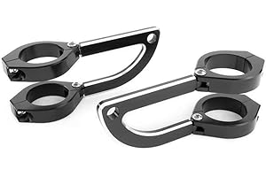 ALCHEMY PARTS Custom Chopper Motorcycle Headlight Headlamp Brackets with 40-41mm Diameter Fork Clamps in Billet Aluminium NO FORK REMOVAL REQUIRED