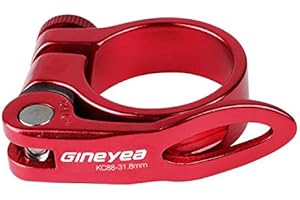 Mimoke Chiusura Sella o Morsetto reggisella Bicicletta con Leva a sgancio rapido per Mountain Bike (MTB) o Strada 31,8MM 34,9MM (Rosso, 31,8MM)