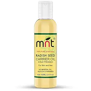 MNT Radish Seed Cold Pressed Carrier Oil (100ml) - Pure Natural Therapeutic Grade Oil For Skin Care & Hair Care