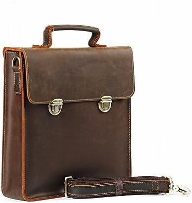 Q package Fashion Men 'S Skew Boxes Classic Men' S Business Briefcase Men 'S Handbag Retro Shoulder Messenger Bag,Brown,13 inch