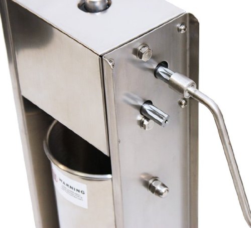 RICOO Wurstfüller RWH-05 Wurstfüllmaschine Wurstmaschine Wurstfüllgerät Handwurstfüller *5Liter Fassungsvermögen + 2-Gang Getriebe + inkl 4 Füllrohre + Material V2A Edelstahl + inkl 2 Ersatzdichtungen - 5