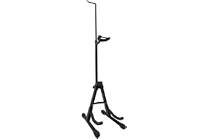 Rayzm Geigenständer mit Bogenbügel, Robuster Klappständer aus Metall für Violine/Mandoline/Ukulele, Einfache Installation