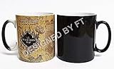 Una taza. No personalizable. FT - Taza de cerámica que cambia de color, de 325 ml con diseño inspirado en el Mapa de los Merodeadores de harry Potter