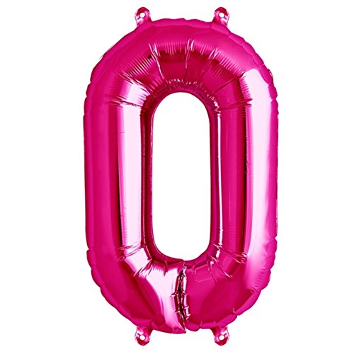 Ballon Zahl 0-9 in Pink - XXL 40"/102cm - Folienballons für Luft oder Helium als Geburtstag, Jubiläum, Hochzeit oder Abschluss Geschenk, Party Dekoration oder Überraschung