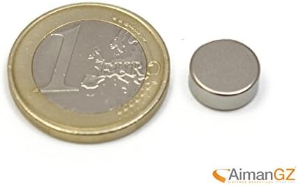 20 Pieces of Neodymium Magnet – 10 mm Diameter x 4 mm thick – Attraction of 2.1 kg – 3800 Gauss