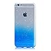 Produktbild Sunroyal iPhone 6 6S 4.7" Gradient Translucent Steigung Farbe Regentropfen Skin Weichem Plastik Hülle Cover Case Thin Dünn Schutzhülle Zubehör Set Bunt TPU Hybrid Regentropfen Matt 3D Tasche Tropfen Regen Rain Drop Transparent Soft Case Klar Bling Glitzer Premium Slim Schale Rückseite Hülle kunststoff - Dark Blue Blau Dunkelblau