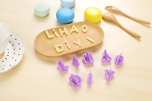 LIHAO Fondant Ausstecher Buchstaben Ausstechformen Alphabet Zahlen 40tlg Set Tortendeko - 4