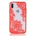 Produktbild Pnizun - Telefon-Kasten für iPhone 8 7 Plus 6 6S Plus 5 5S SE XS Max Luxus Thin Sexy Frauen-Spitze Blumen-Abdeckung für iPhone XS Max XR Fall X 10 [rot Für iPhone XS]
