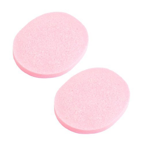 2 Pcs Cosmetic Oval Pink Sponge Facial Washing Cleansing Pads