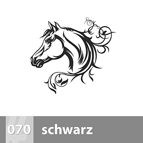 Pferd Ornamente Wandtattoo 57cm x 51cm, L, 070 schwarz