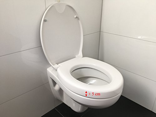 Novara Plus Duroplast WC Sitz Erhöhung 5 cm mit Absenkautomatik - 3