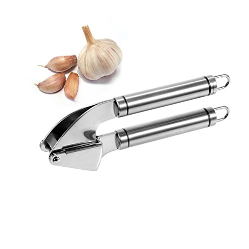 Ohuhu® 100% Edelstahl Knoblauchpresse, Knoblauch Werkzeug, Knoblauch Fleischwolf, Knoblauchschäler, perfekte Lösung für Knoblauchverarbeitung
