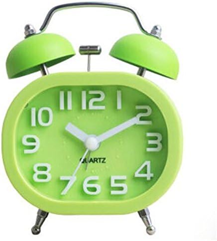 Sdfaw Creative Silent Night Light Green Square Child Alarm Clock