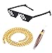 Produktbild Skraft Thug Life Thema Partybrillen Set Einschließlich Partybrille, Zigarre und Halskette für EIN Lustiges Cosplay Verkleiden Party Zubehör Sonnenbrille Spielzeug für Herren und Damen