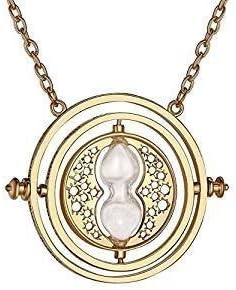 Harry Potter: Hermione Rotating Time Turner Necklace with Hourglass (White Sand)