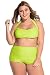 Produktbild Loveours Hohe Taille Große Größen Strand Strappy bandeau Zweiteilige Bikini Gelb (XXXL)