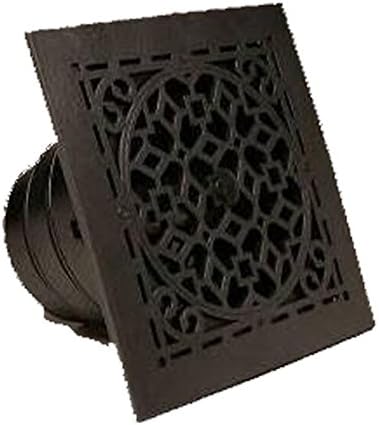 Rectorseal 81918 Airtec Retro Standard Diffuser, 8" x 8", Black