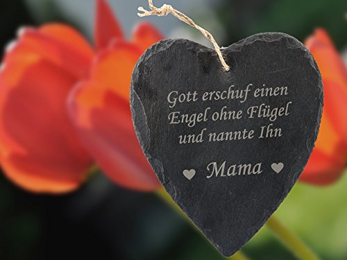 geschenke-fabrik Schiefer Herz mit Spruch/Gravur für Mama – Geschenk/Schieferherz für Mutter - 3