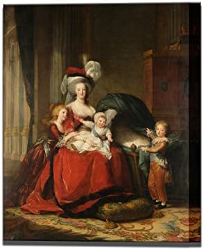 Marie Antoinette Framed Canvas Print Queen of France Children Elisabeth Louise Vigee-Lebrun Home Decor Ready To Hang (57 x 43 cm)
