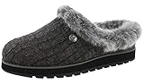 Obermaterial: Stricken Skechers Damen Keepsakes - Ice Angel Flache Hausschuhe, ((Charcoal Cable Knit Sweater/Faux Fur Trim Ccl), 7 EU