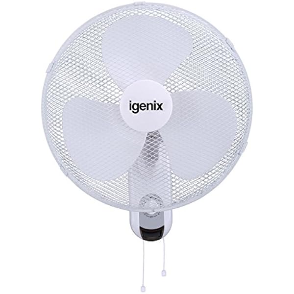 Igenix Df1656 Wall Fan 16 Inch 3 Speed Quiet Operation Adjustable Angle Wall Mounted Fan Ideal For Home And Office White Amazon Co Uk Home Kitchen