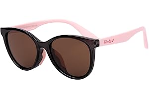 Kiddus Occhiali da sole per bambina dai 4 ai 7 anni Polarizzati con Protezione UV400 e Montatura flessibile.