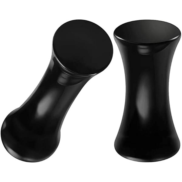 Dilatatori Per Orecchie In Acrilico - 2 Pezzi Nero Con Custodia Regalo