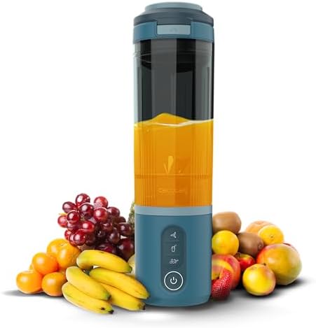 Cecotec Frullatore Portatile Power Titanium Shake2Go Lagoon. 180W, Bicchiere Tritan 600ml Senza BPA, 3 Programmi Automatici, Design Compatto e Portatile, Smoothie Gustosi e Pronti da Portare Ovunque