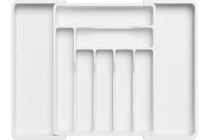 feyiubmen Portaposate per cassetti, portaposate espandibile per cassetti Cutlery Cucina, portaposate regolabile, posate spoon forchette coltello in plastica