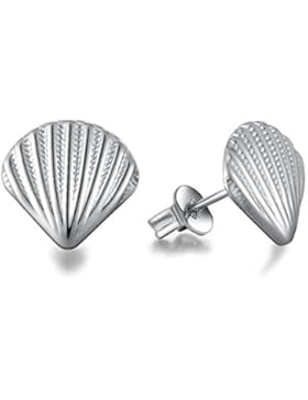 Wiftly Ohrringe Damen Mädchen 925 Sterling Silber Shell Blume Kleine Ohrstecker