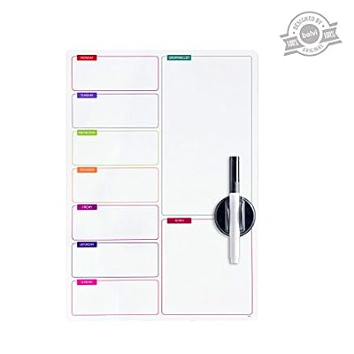 Balvi - Shopping List tableau magnétique. Idéal pour la porte du frigo. Inclut le marqueur et l'éponge. Taille 42x29 cm.