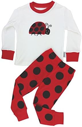 Floorey Girls Pyjamas Ladybird 2 Pieces Pajamas set 100% Cotton (4 Years)