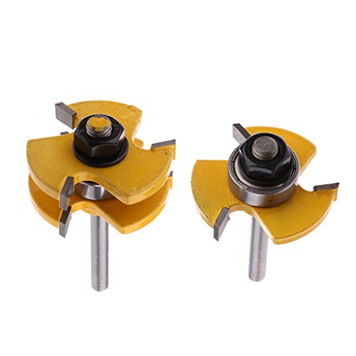 2ST Federnut Router Bit Satz Fräsersatz Oberfräser Schaft 3/4 Zoll Lager 1/4 Zoll