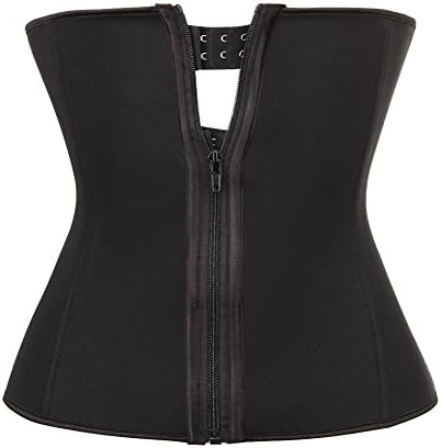 HEYME Neoprene Waist Trainer for Weight Loss Corset Cincher Fat Burner Belt 2 Layers 3 Hooks Adjustable Zip up Tummy Firm Control X-4XL
