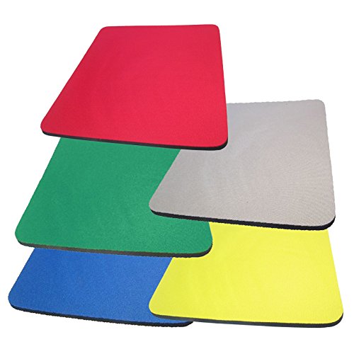 Hash ’s Fabric Mauspad Pad/Hochwertiger 5 mm dick Rutschfeste Schaumstoff 25 cm x 22 cm Farbe: Schwarz/Blau/Rot/Grün/Gelb/Grau – von Hash ’s grau - 3