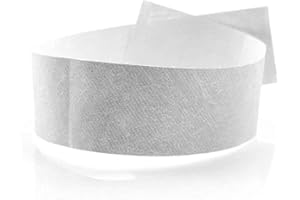 Fun Fan Line - 200 unidades Pulseras identificativas 19 mm de papel tyvek. Pulseras de control numeradas con cierre adhesivo. Intransferible y resistente al agua. (Color Blanco)
