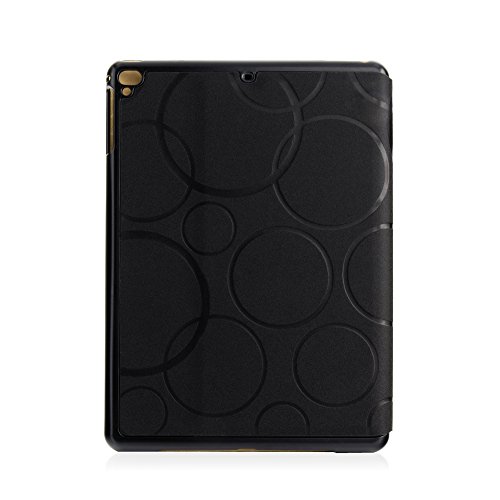 iPad Air Hülle, DEENOR Colour Series Premium PU Leder Ultra Slim Light Weight Auto aufwachen / Schlaf Funktion Schutzhülle Hülle für Apple iPad Air iPad 5. (Black circles) - 2