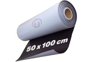 MAGNOSPHERE Feuille magnétique adhésive Caoutchouc aimanté - brun naturel - 0,5mm x 50cm x 100cm - Plaque aimantée - Aimant flexible - revêtu d'un film autocollant