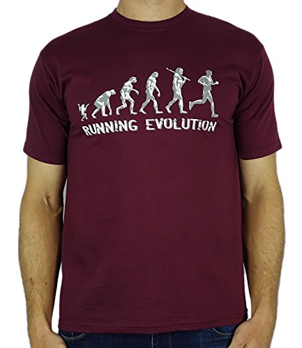 My Generation Gifts Running Evolution - Regalo di Compleanno da Jogging Corsa/Uomini Presenti Maglietta Esercizio Divertente Bordeaux M