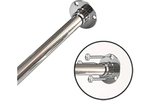 CINTACOR S.A. CINTACOR | Barra Armario Extensible, Barra Metálica Resistente y Fácil de Colocar, Barra Extensible Armario Ropero Con Soportes y Tornillos. Diámetro 16/19mm | Longitud 40-60cm