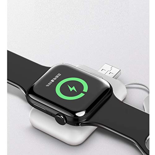 Preisvergleich Produktbild HappySDH Ladegerät für iWatch, Apple Watch Ladegerät kabellos Energiebank Magnetisches Power Bank 1000mh Battery Charger Tragbare kompakte Reisebatterie für 38mm 40 42mm 44mm Series 1 / 2 / 3 / 4 (Weiß)