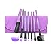 Beauty*Top*Picks Makeup Blush Eyeshadow Lip Brush Cosmetic Brushes Set Kit Bag Case Set (Purple)