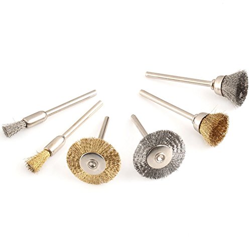 VERY100 36 PC Drahtbürste Bohrmaschine Stahldraht Rundbürsten Dremel Zubehör für Präzisionswerkzeuge - 5