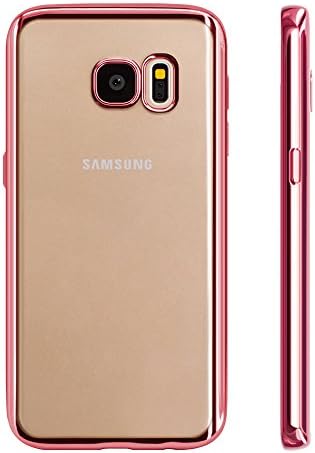 OTHWAY Samsung Galaxy S7 Case Ultra-thin Soft Silicon TPU Clear Transparent Case Cover with metal electroplating technology and Shockproof Support Wireless Charging for Samsung Galaxy S7 (rose gold)