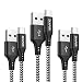 Produktbild Micro USB Kabel Nylon, ZKAPOR [3Pack 2M] Samsung USB Ladekabel Micro USB Schnellladekabel High Speed Sync Datenkabel für Android Samsung Galaxy S7 S6, Huawei Honor Sony Xiaomi Kindle Echo Dot (Schwarz)