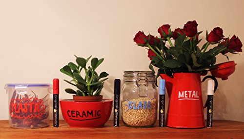 Kreidemarker-Set für Glas, Plastik, Schultafeln – Abwischbar und langlebig – Ungiftig – 10 Farben - 5