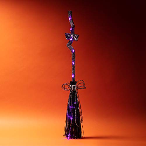 Preisvergleich Produktbild Lights4fun LED Hexenbesen Halloween deko Batteriebetrieb